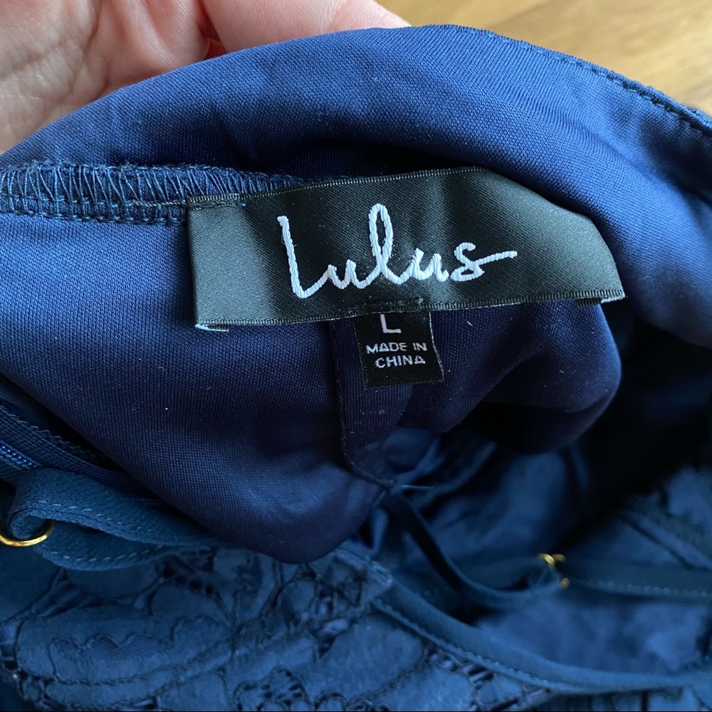 *SOLD*Lulu's Flirting with Desire Navy Blue Lace - Picture 6 of 15